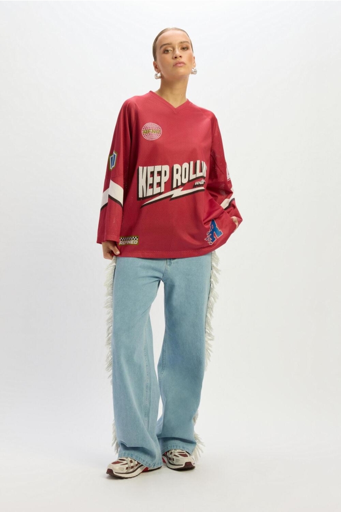 OVERSIZED HOCKEY SHIRT YAEDEN R2505815811 501 BORDEAUX